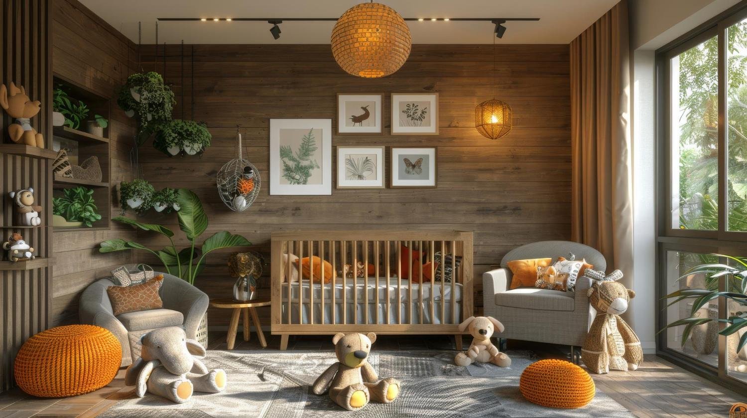 Quarto de beb&ecirc; com paleta inspirada na natureza